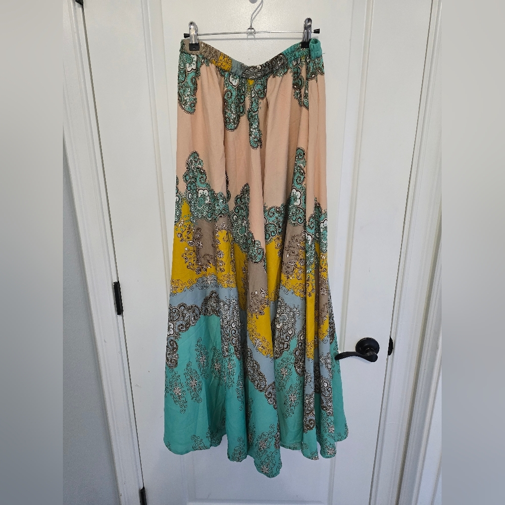 Multicolor Bohemian Mix Nouveu Maxi Skirt size M.
